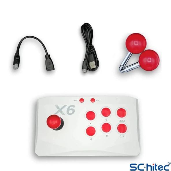 ScHitec X6 4KHD Kablosuz Çift Arcade Joystickli Retro Oyun Konsolu 21150 atari Makinası Oyunlu 64GB - 5