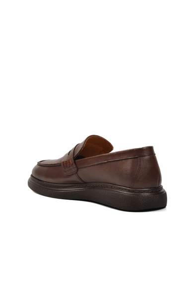 Aspor Kahve Hakiki Deri Erkek Loafer Ayakkabı - 4