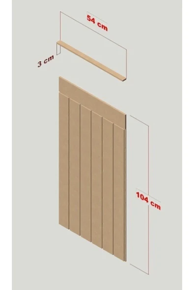 Dekoratif, Duvar Çıtası, Ahşap Duvar Paneli, Boyanabilir, Ham, Mdf, 27x102 (3 lü PAKET) - 2
