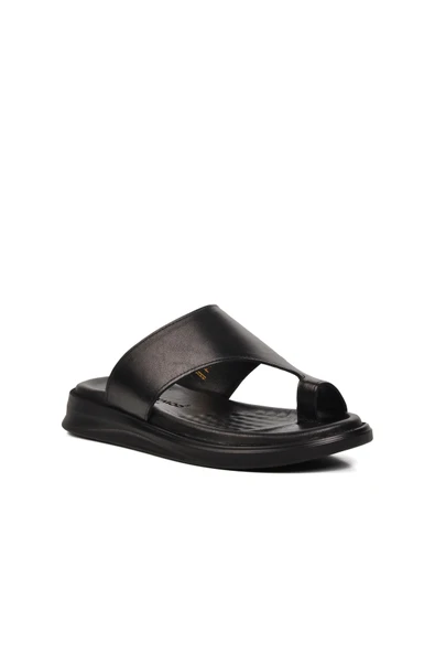 Aspor Siyah Hakiki Deri Erkek Terlik - 3