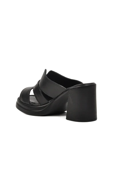 Venüs Siyah Kadın Topuklu Terlik - 4