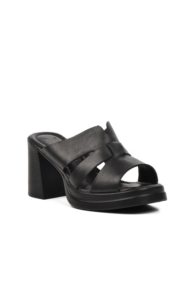 Venüs Siyah Kadın Topuklu Terlik - 3