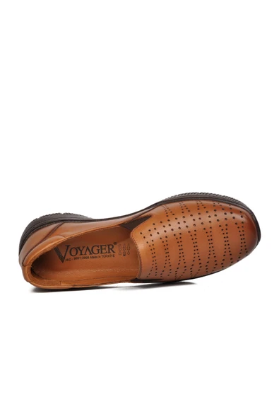 Voyager Taba Kadın Hakiki Deri  Düz Rahat Günlük Ayakkabı - Resim 4