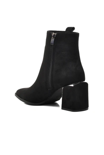 Aspor Siyah Süet İçi Polarlı Kadın Topuklu Bot - Resim 4