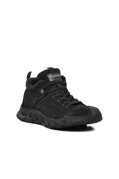 Bulldozer Siyah Nubuk Hakiki Deri Erkek Casual Ayakkabı - Resim 3