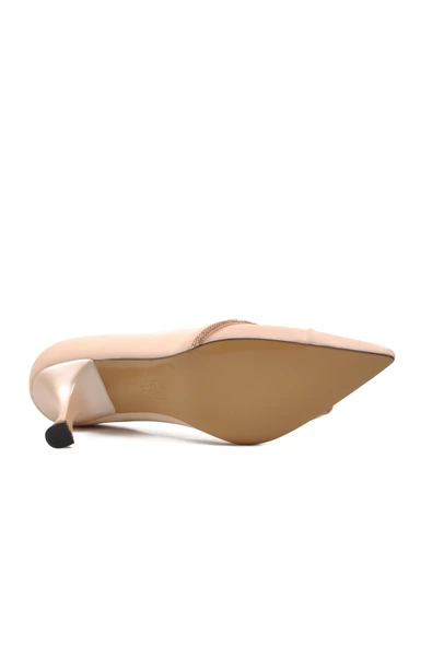 Aspor Bej Saten Kadın Abiye Ayakkabı - Resim 5