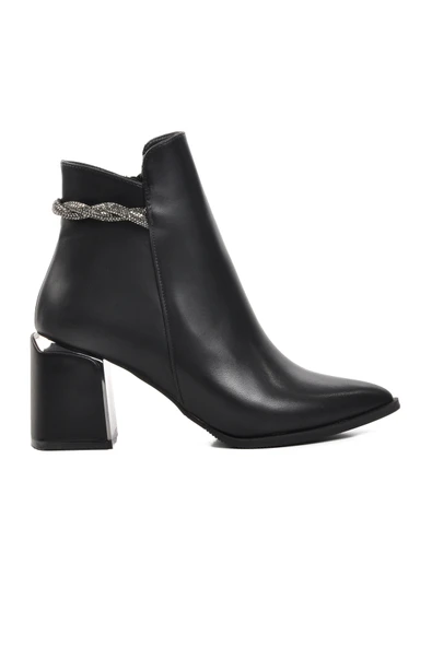 Aspor Siyah İçi Polarlı Topuklu Kadın Topuklu Bot