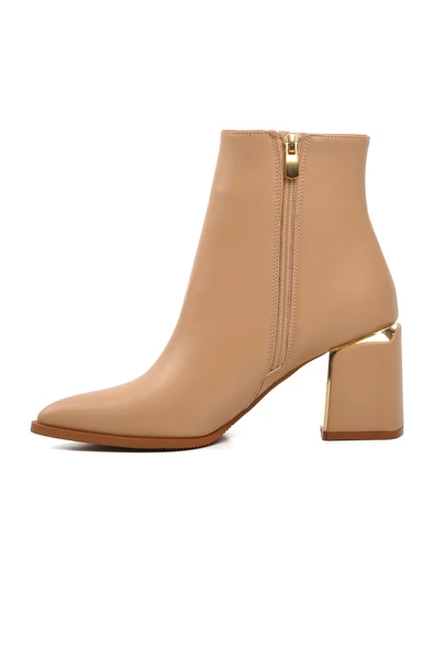 Aspor Nude Nut İçi Polarlı Topuklu Kadın Topuklu Bot - Resim 3