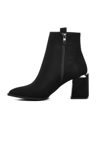 Aspor Siyah Süet İçi Polarlı Kadın Topuklu Bot - Resim 2