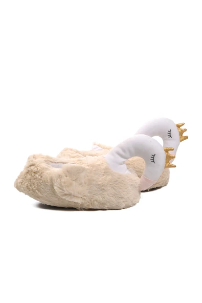 Aspor Bej Kadın Panduf Kuğulu Panduf G ürün görseli 1