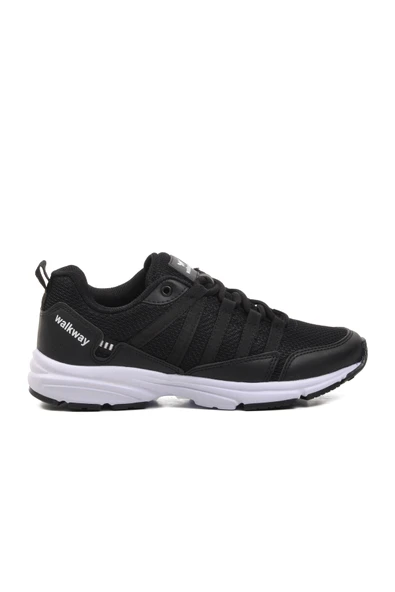Walkway Siyah Beyaz Tekstil Unisex Spor Ayakkabı
