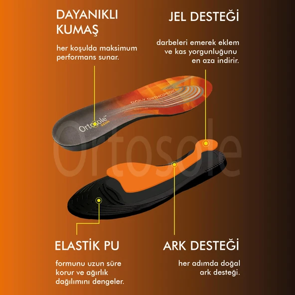 OS206 - Yumuşak Günlük Ortopedik | Şok Emici ve Destekleyici, Jel Destekli Konfor İç Tabanlık - 3