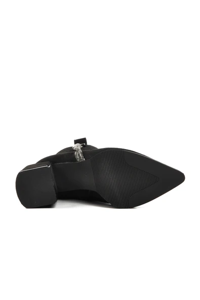 Aspor Siyah Süet İçi Polarlı Kadın Topuklu Bot - Resim 5