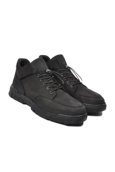 Bulldozer Siyah Nubuk Hakiki Deri Sneaker Erkek Bot - Resim 2