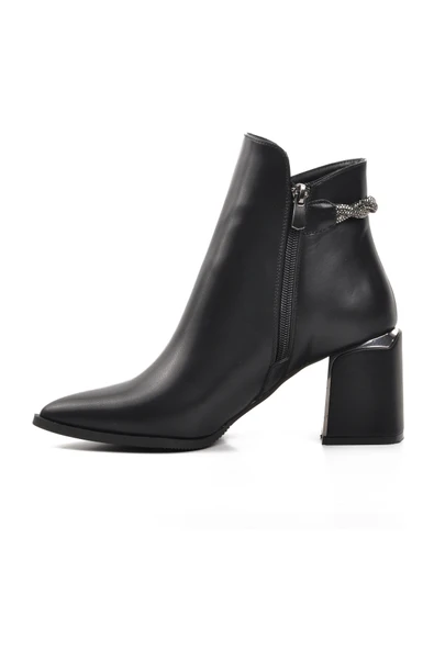 Aspor Siyah İçi Polarlı Topuklu Kadın Topuklu Bot - 2