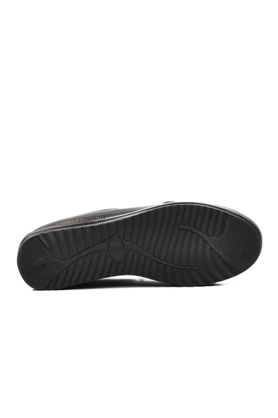 Aspor Siyah Simli Kadın Düz Rahat Günlük Ayakkabı - Resim 5