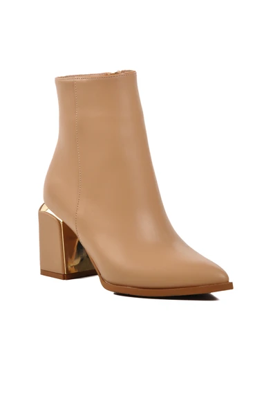 Aspor Nude Nut İçi Polarlı Topuklu Kadın Topuklu Bot - Resim 4