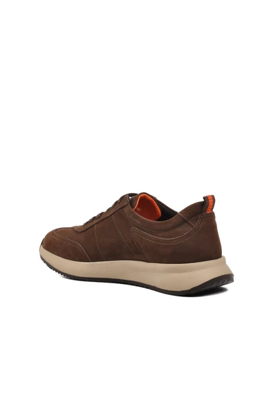 Aspor Kahve Nubuk Hakiki Deri Erkek Sneaker Ayakkabı - Resim 4