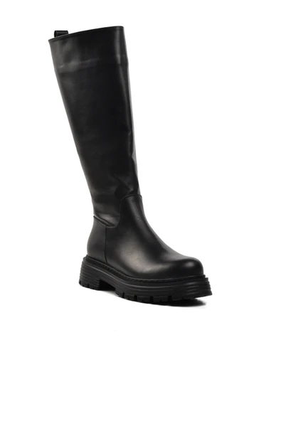 Aspor Siyah Poliüretan Kadın Çizme - 3