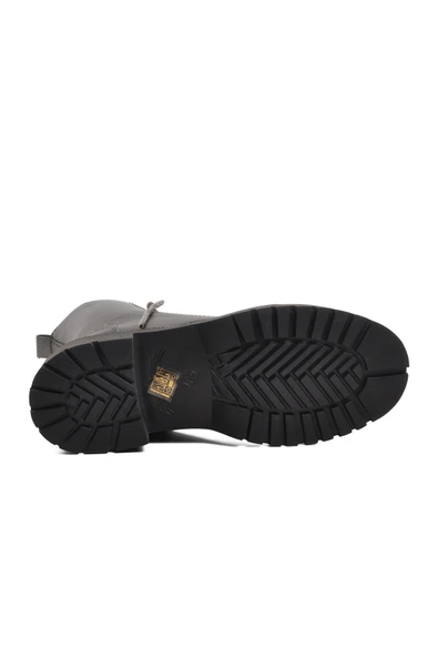 Aspor Gri Gümüş Platin Kadın Topuklu Bot - Resim 5