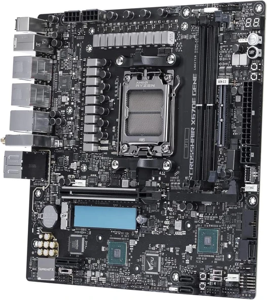 Asus Rog Crosshair X670E Gene AMD AM5 DDR5 Micro ATX Anakart Teşhir - Resim 9