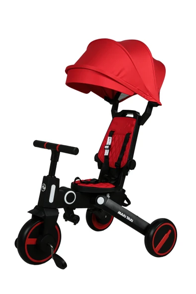 Maxi Taxi Easy Trike F5 Ebeveyn Kontrollü Çift Yönlü Kırmızı Katlanabilir Çocuk Bisikleti - 4