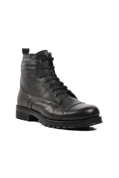 Aspor Siyah Düz Erkek Bot - Resim 3