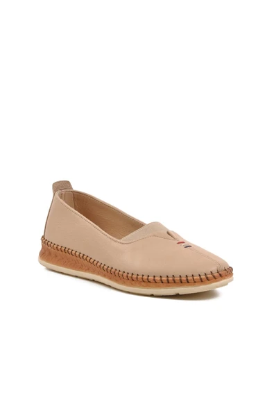 Voyager Bej Kadın Düz Rahat Günlük Ayakkabı - Resim 3