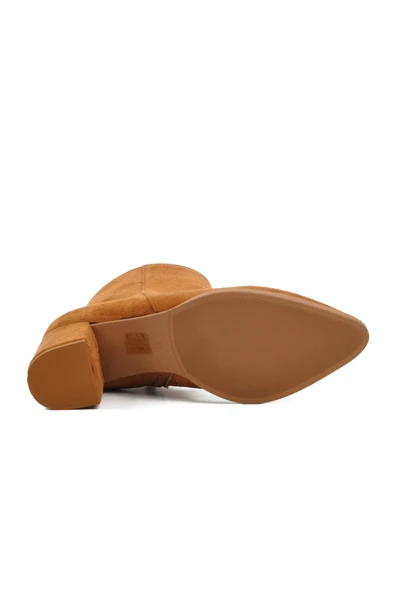 Aspor Taba Süet Kadın Topuklu Bot - Resim 5