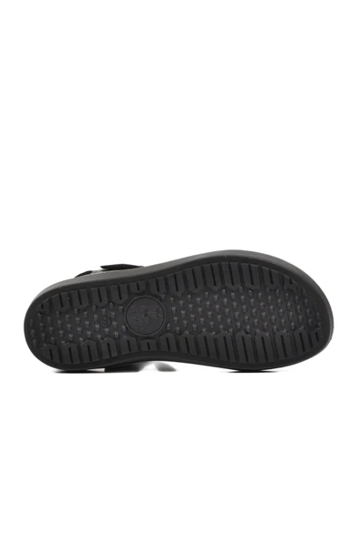 Venüs Siyah Hakiki Deri Kadın Düz Sandalet - Resim 10