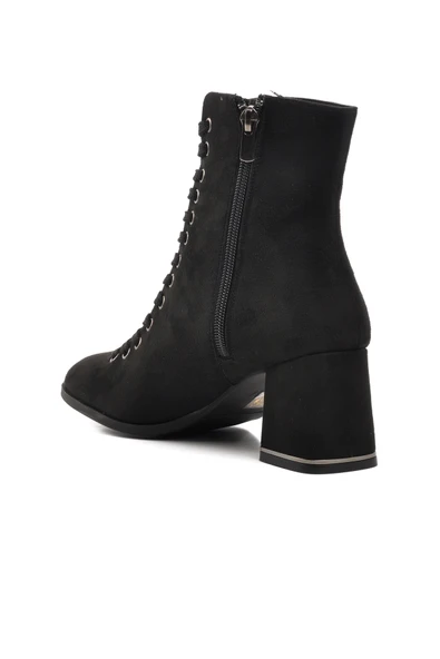 Aspor Siyah Süet Kadın Topuklu Bot - 4
