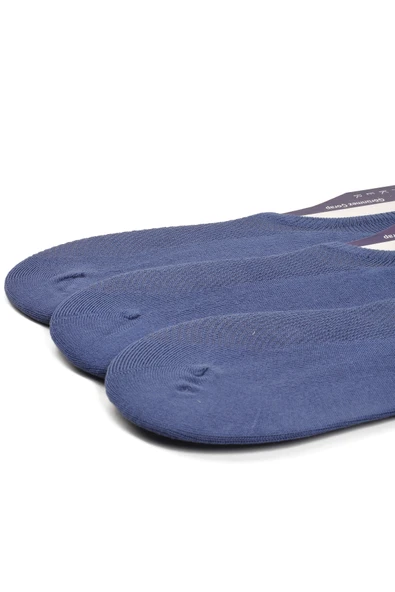 Aspor İndigo Mavi Unisex Çorap 3 lü Babet Çorap - 2