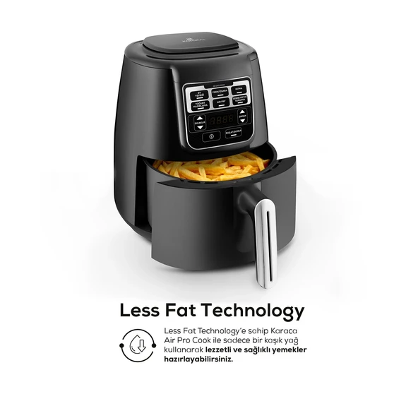 Karaca Air Pro Cook XL 2 in 1 Konuşan Airfryer Black Chrome 4 Kişilik - 3