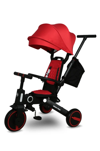 Maxi Taxi Easy Trike F5 Ebeveyn Kontrollü Çift Yönlü Kırmızı Katlanabilir Çocuk Bisikleti - 2