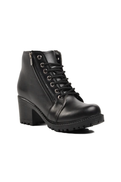 Aspor Siyah Poliüretan Kadın Topuklu Bot - 3