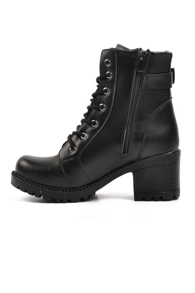 Aspor Siyah Poliüretan Kadın Topuklu Bot - Resim 2