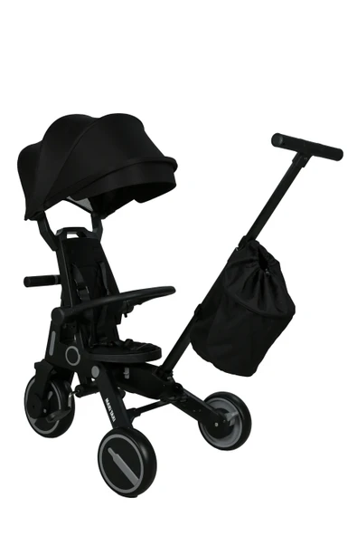 Maxi Taxi Easy Trike F5 Ebeveyn Kontrollü Çift Yönlü Siyah Katlanabilir Çocuk Bisikleti - 2