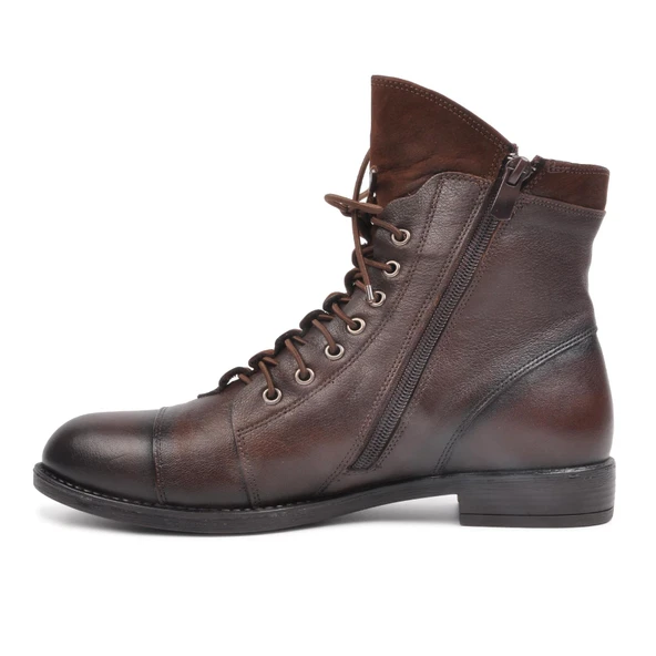 Aspor Kahve Hakiki Deri Kadın Bot - Resim 5