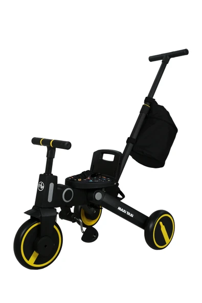 Maxi Taxi Easy Trike F5 Ebeveyn Kontrollü Çift Yönlü Sarı Katlanabilir Çocuk Bisikleti - Resim 5