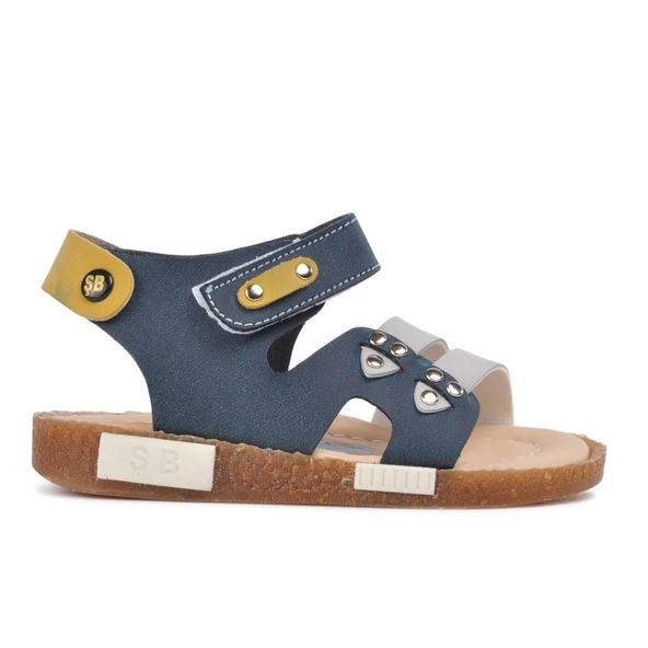 Aspor Lacivert Hardal Comfort Erkek Çocuk Düz Sandalet