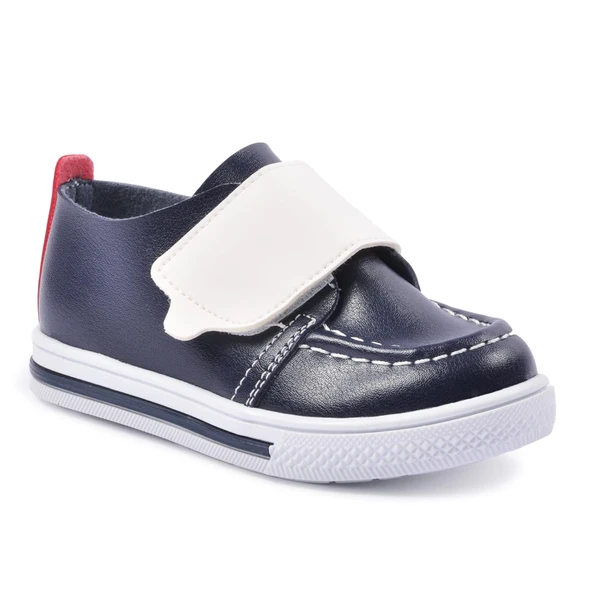 Aspor Lacivert Beyaz Suni Deri Bebek Günlük Ayakkabı