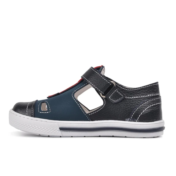 Aspor Lacivert Kırmızı Comfort Erkek Çocuk Düz Sandalet - 2