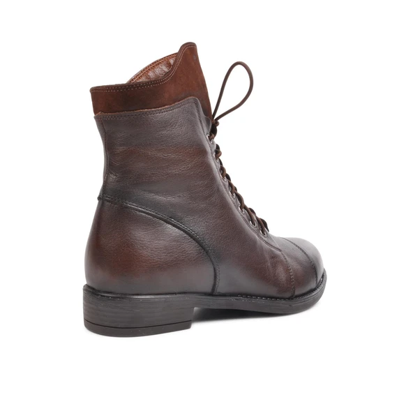 Aspor Kahve Hakiki Deri Kadın Bot - Resim 3