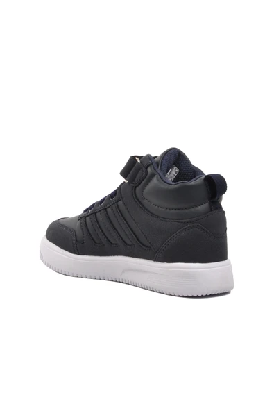 Walkway Lacivert Beyaz Çocuk Uzun boğazlı Hi Sneaker Spor Ayakkabı Hı F - 4