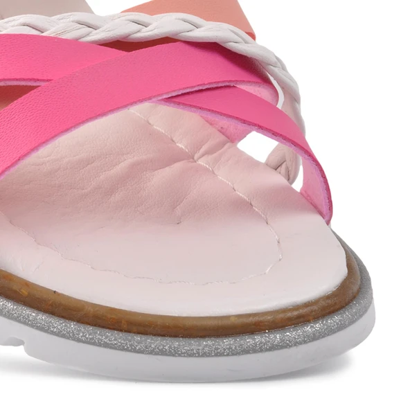 Aspor Beyaz Pembe Ortopedik Kız Çocuk Sandalet - Resim 4