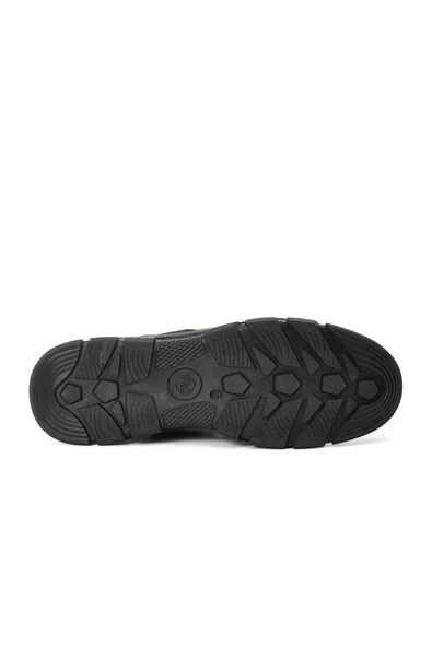 Aspor Kum Bej Siyah Hakiki Deri Sneaker Erkek Bot - Resim 5