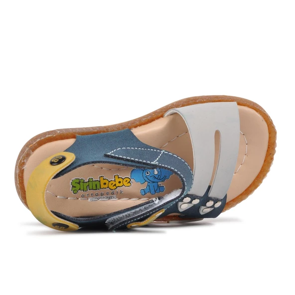 Aspor Lacivert Hardal Comfort Erkek Çocuk Düz Sandalet - 4