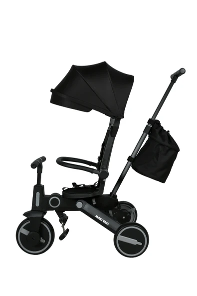 Maxi Taxi Easy Trike F5 Ebeveyn Kontrollü Çift Yönlü Siyah Katlanabilir Çocuk Bisikleti - 3