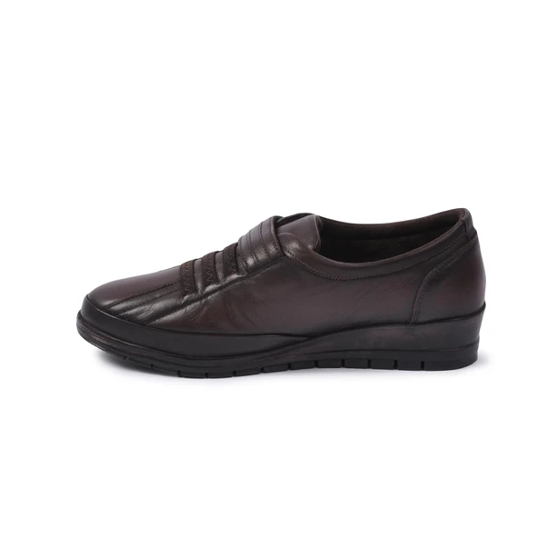 Voyager Kahve Kadın Hakiki Deri  Düz Rahat Günlük Ayakkabı - Resim 3