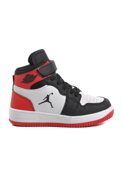Aspor Siyah Kırmızı Çocuk Hi Sneaker